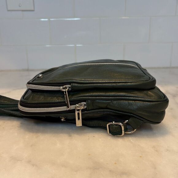 Il Giglio Firenze Artegiani Green Leather Convertible Backpack Purse Crossbody main image 5